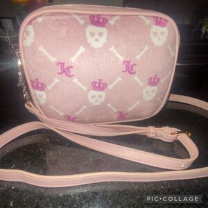 Juicy Couture Pink Skull and Crown Crossbody